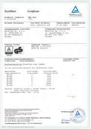 certyfikat Hliníkový žebřík Bayersystem BS-DA4 150kg